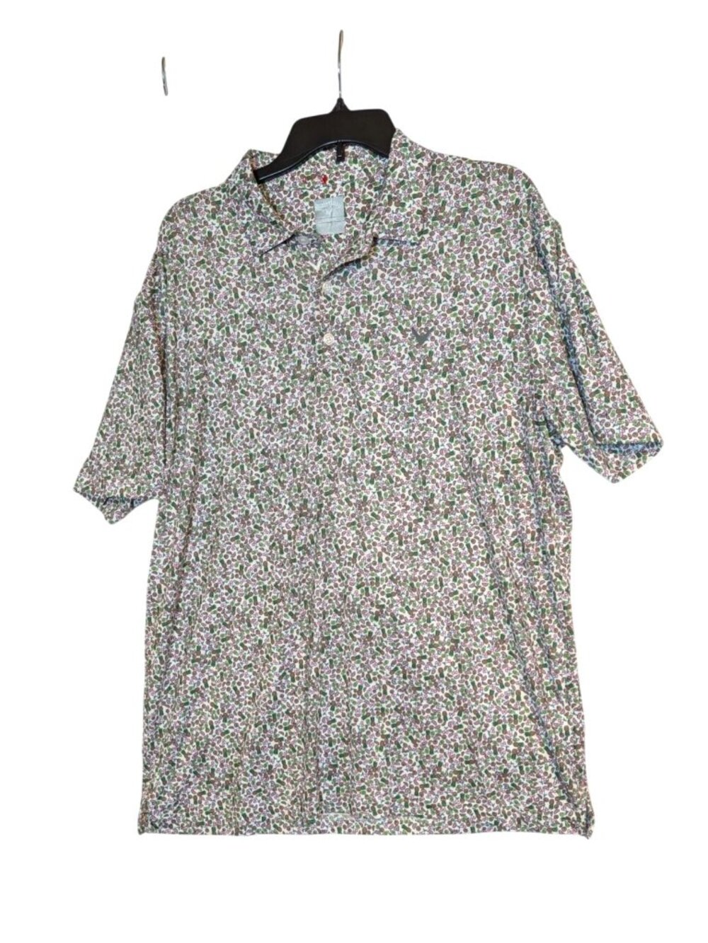 Callaway Mens Opti-Dri Polo Shirt Tropical Avocado Pineapple Size L